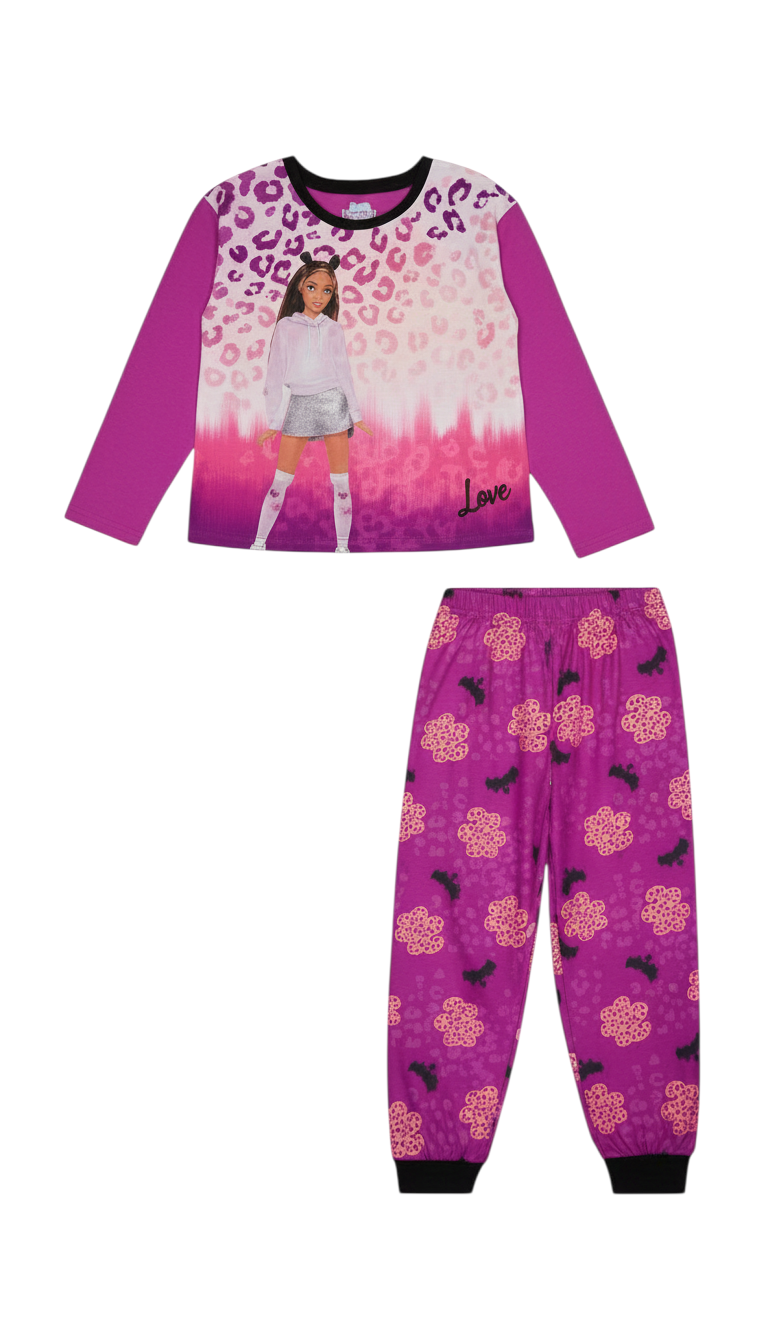 Little Girls That Girl Lay Lay T-shirt and Pajama, 2 Piece Set
