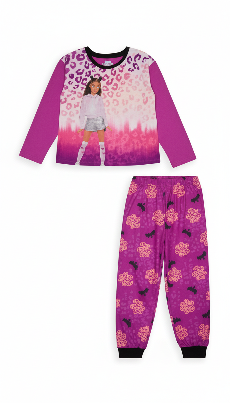 Little Girls That Girl Lay Lay T-shirt and Pajama, 2 Piece Set