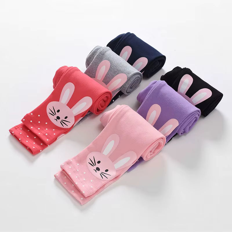 Spring Girls Leggings Cotton Trousers Fille Kids Pants Girls Pants Skinny Print Cartoon Pattern Children Leggings Trousers