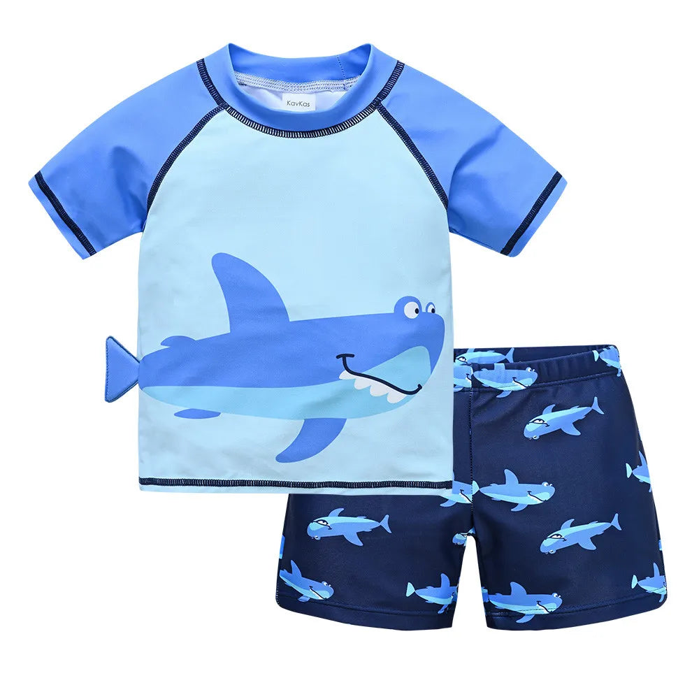 Kids Boy Swimsuit Cool Print 2 Pcs set