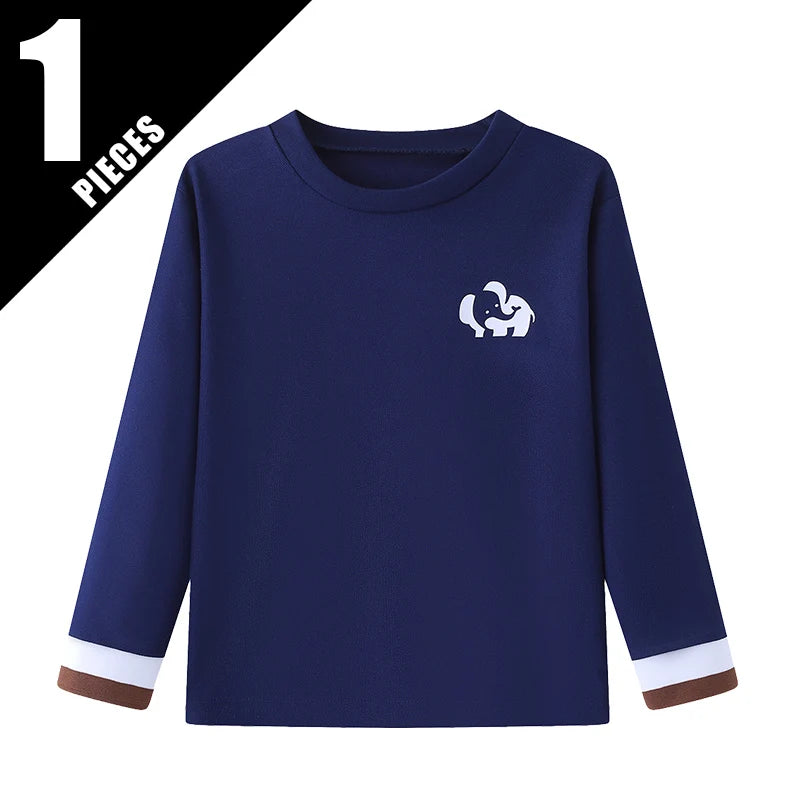 Solid Color Small Logo Long Sleeved T-shirt