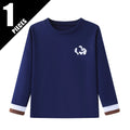 Solid Color Small Logo Long Sleeved T-shirt