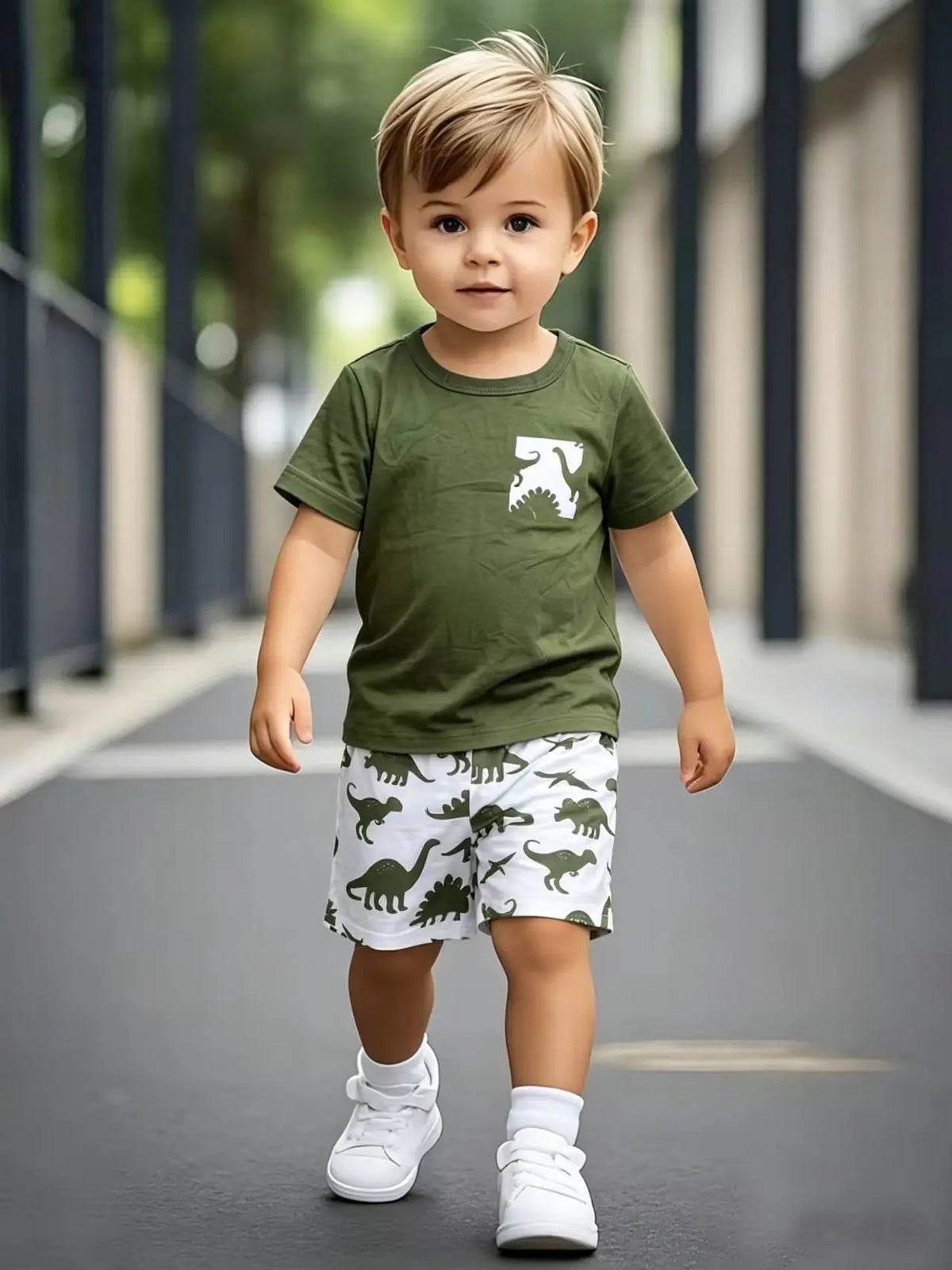 Dinosaur Short Sleeve Shorts Set