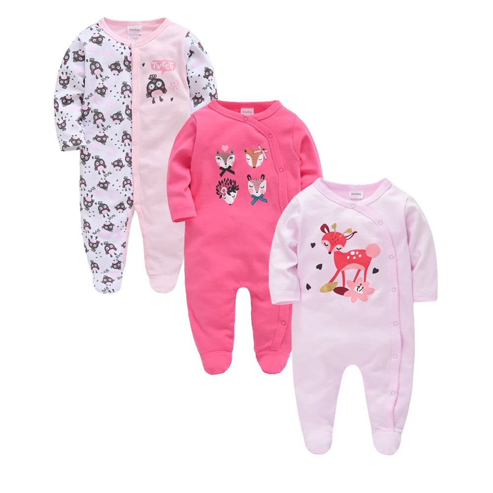 Kavkas 3 Pcs/lot Baby Rompers  Cartoon Bear