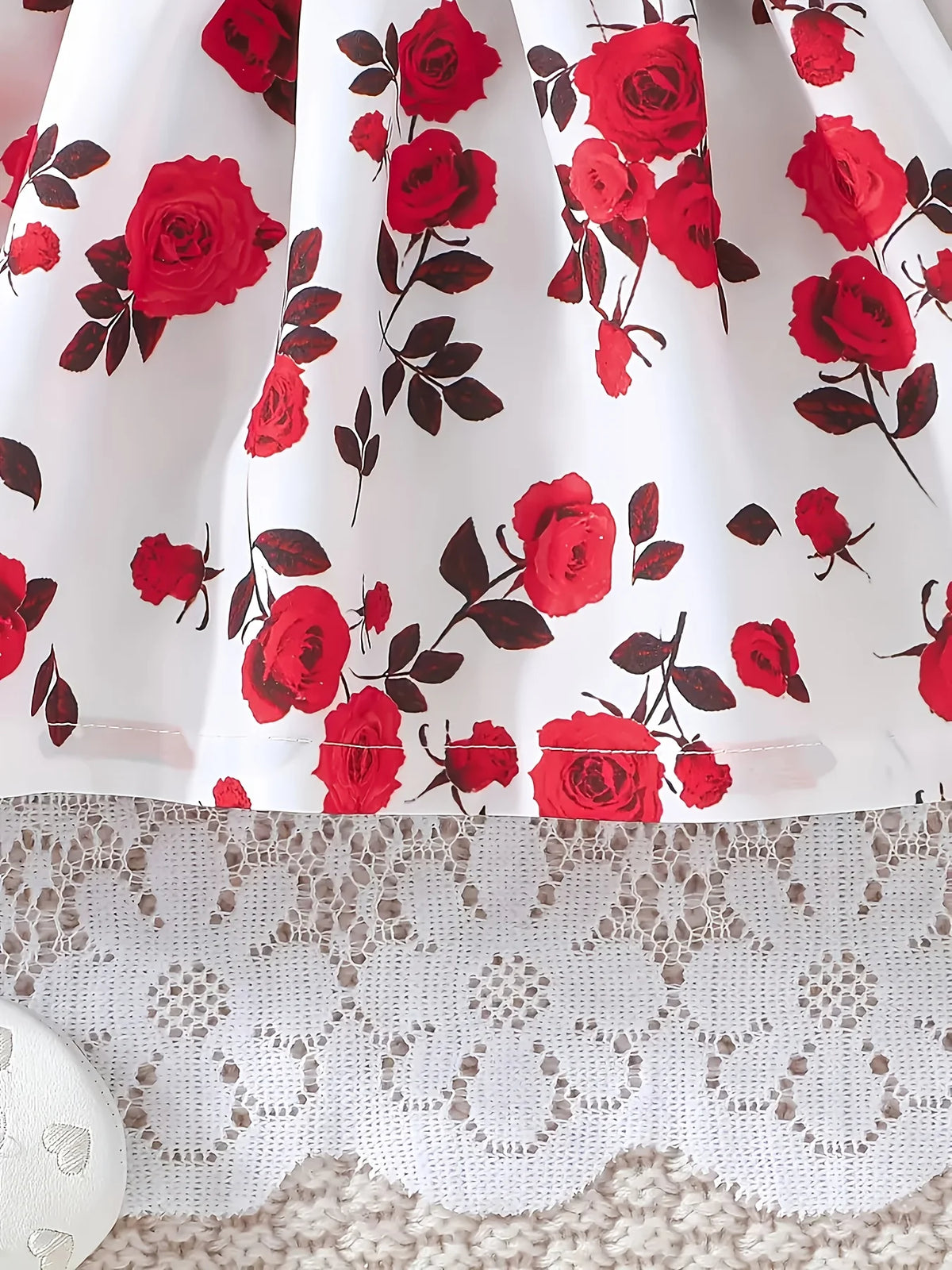 Red Rose Print Dress