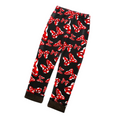 Kcoral Kids winter leggings in black with a red and white bow pattern, featuring a thick warm velvet lining.