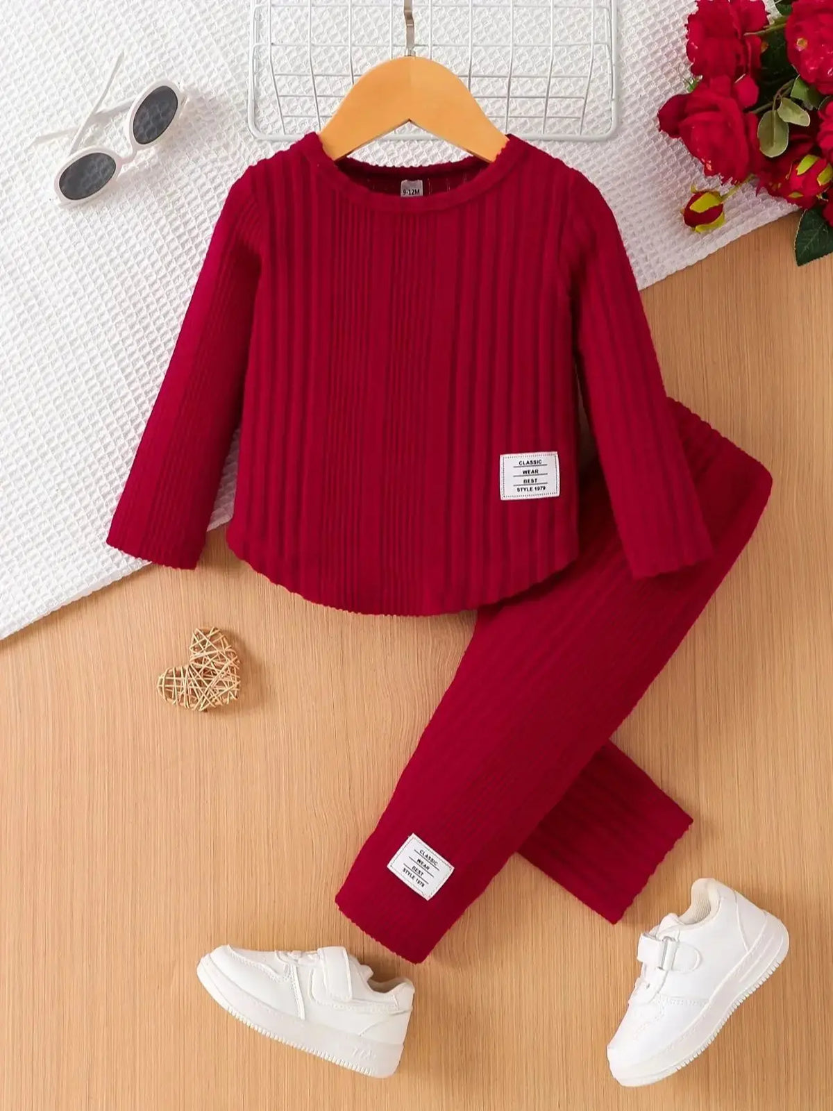 Girls Ribbed Long Sleeve Top & Pants Set