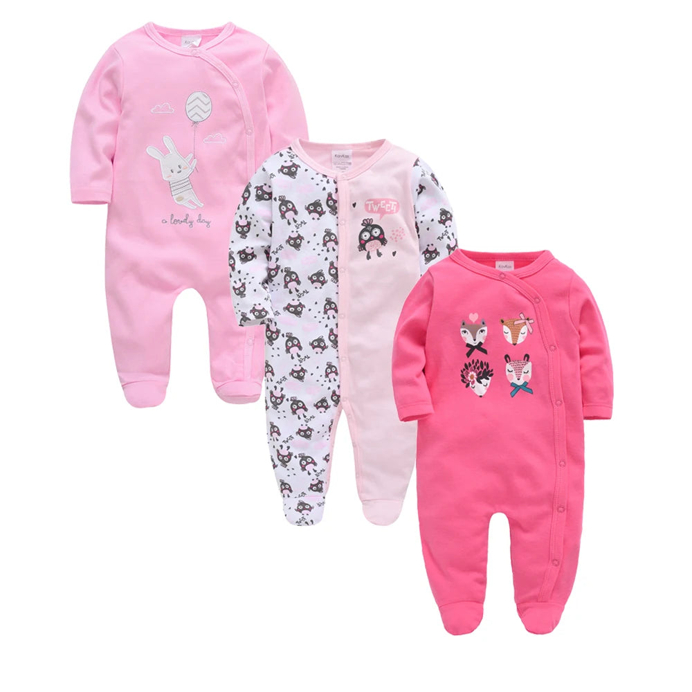 Kavkas 3 Pcs/lot Baby Rompers  Cartoon Bear