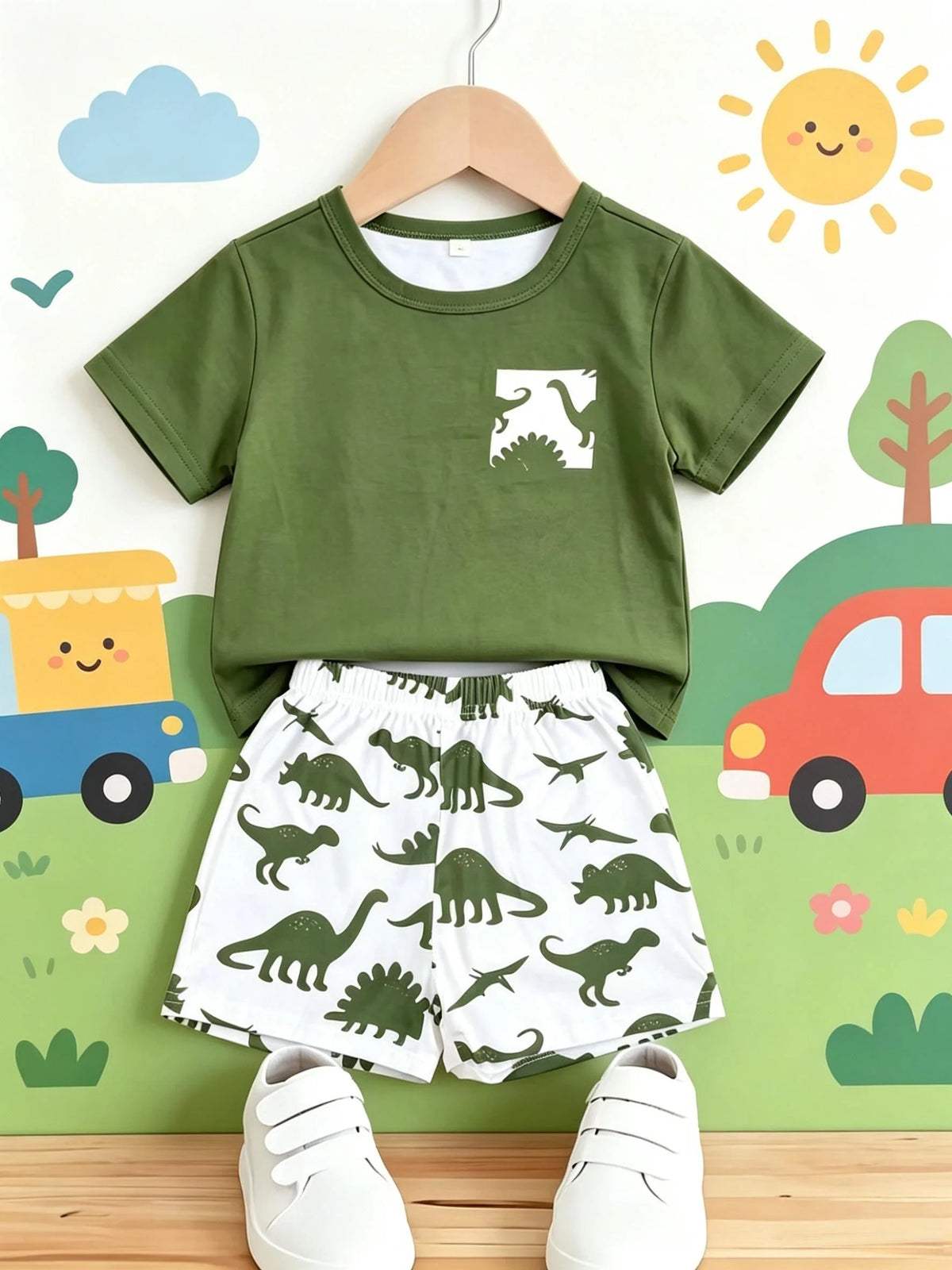 Dinosaur Short Sleeve Shorts Set