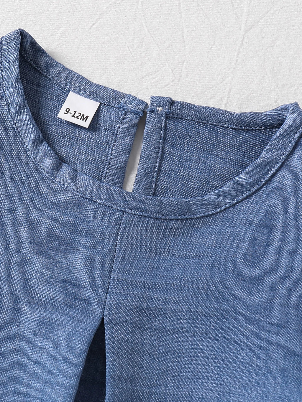 Sweet  Denim Blue Pleated  Dress