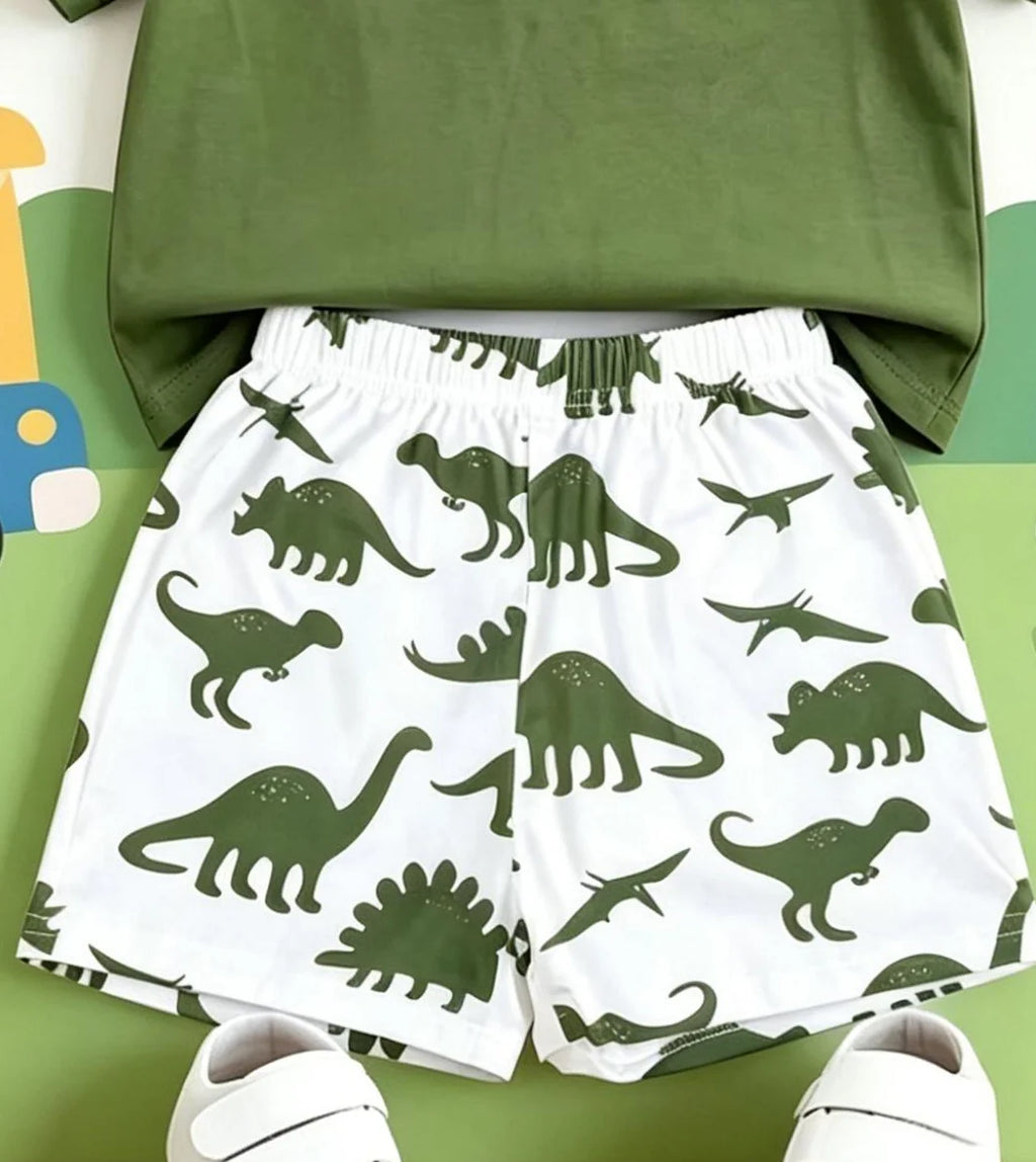 Dinosaur Short Sleeve Shorts Set