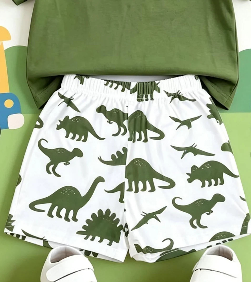 Dinosaur Short Sleeve Shorts Set