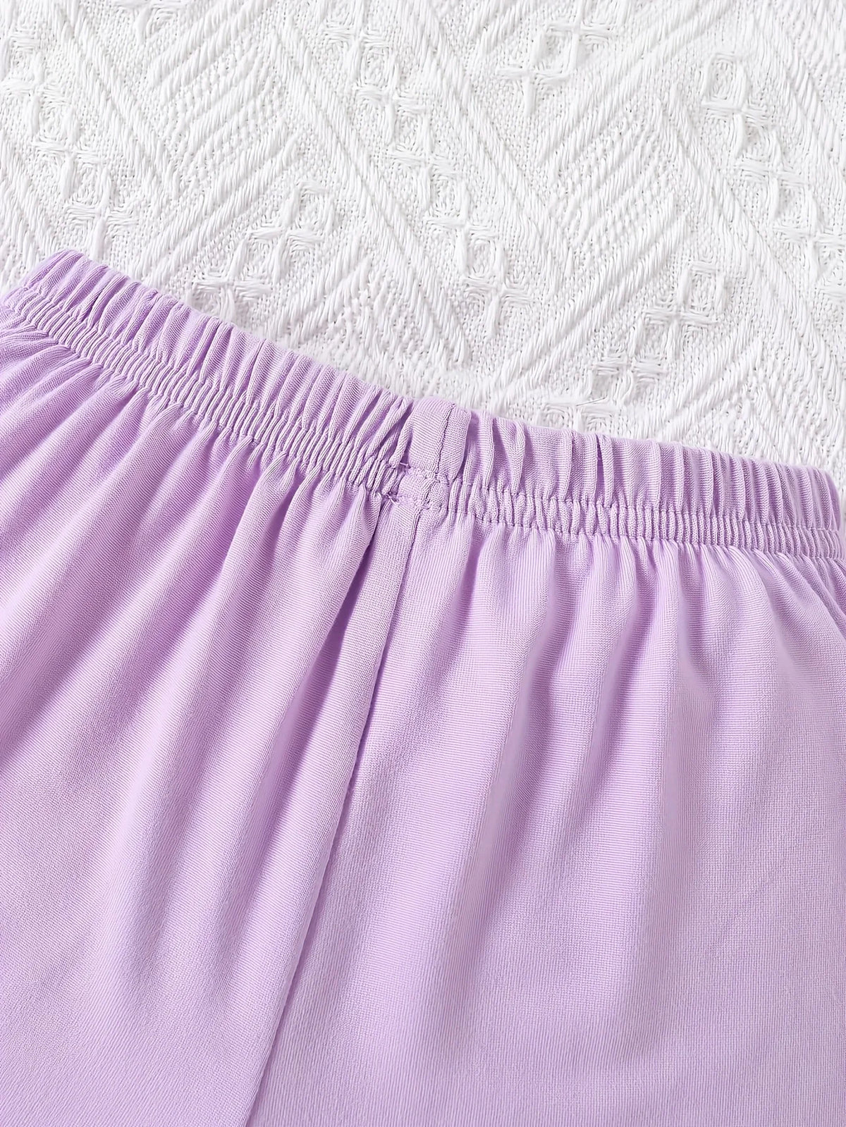 Purple cute cartoon cat  two-piece  short set