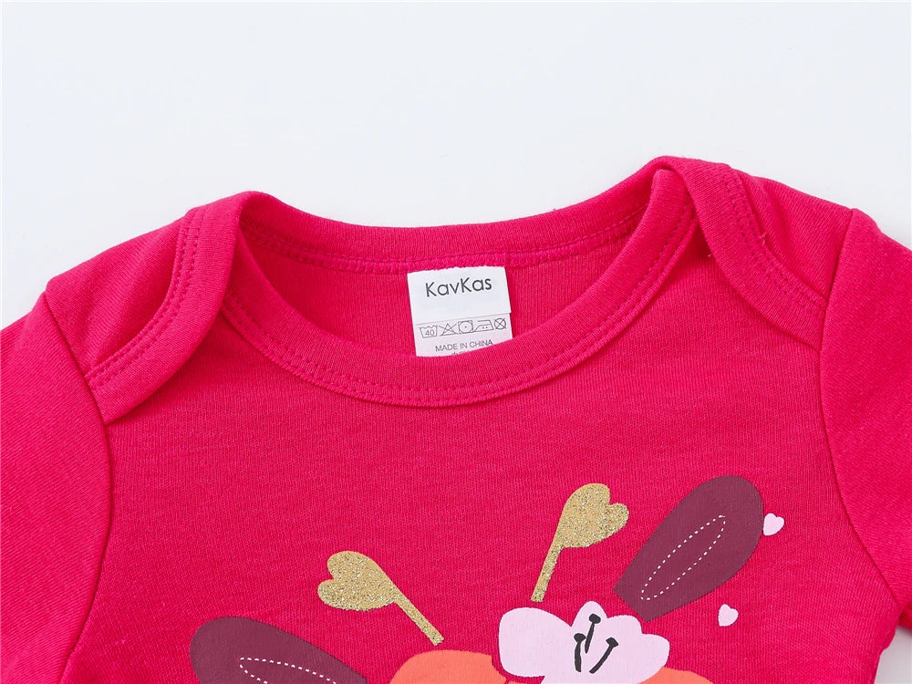 3 Pcs/lot Sika Deer Print Girls  Body suit