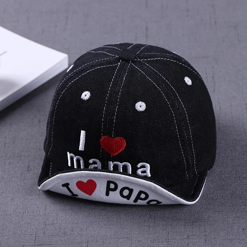 Denim Baseball Cap I Love Mama