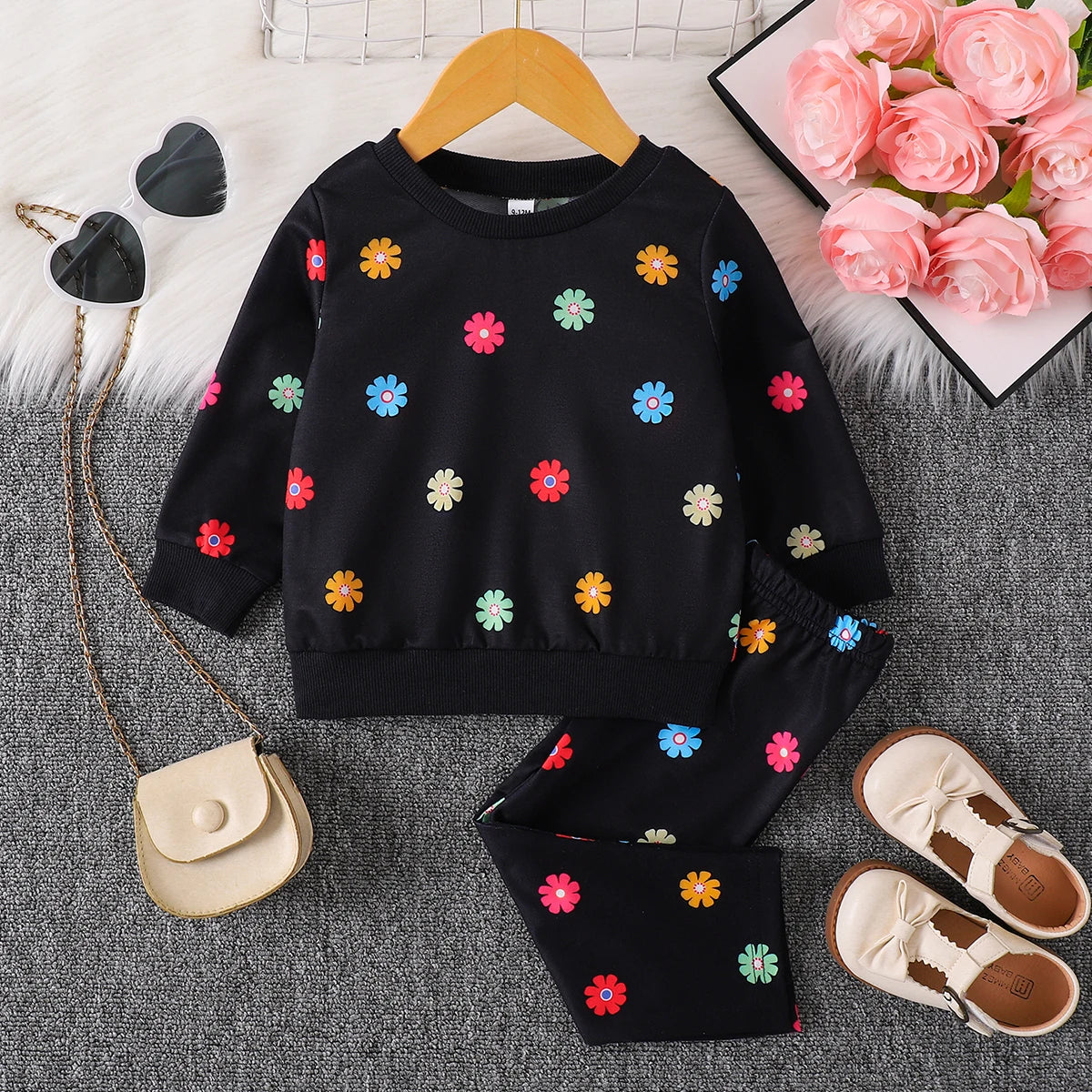 Black Base Colorful Flower Fun Set