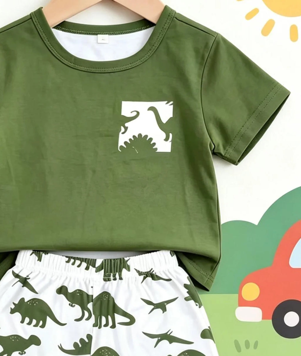 Dinosaur Short Sleeve Shorts Set
