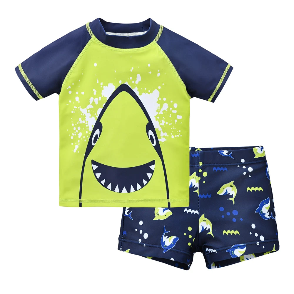 Kids Boy Swimsuit Cool Print 2 Pcs/lot