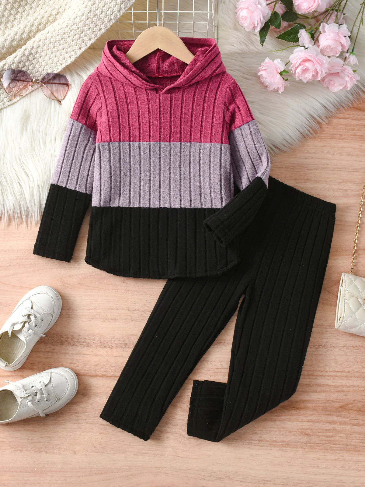pink Color-Blocked Two piece set