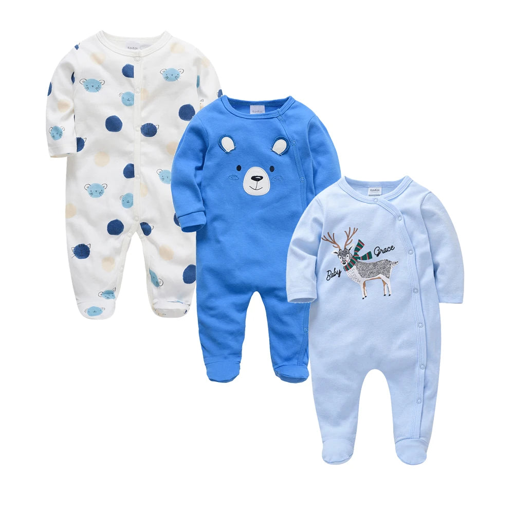 Kavkas 3 Pcs/lot Baby Rompers  Cartoon Bear