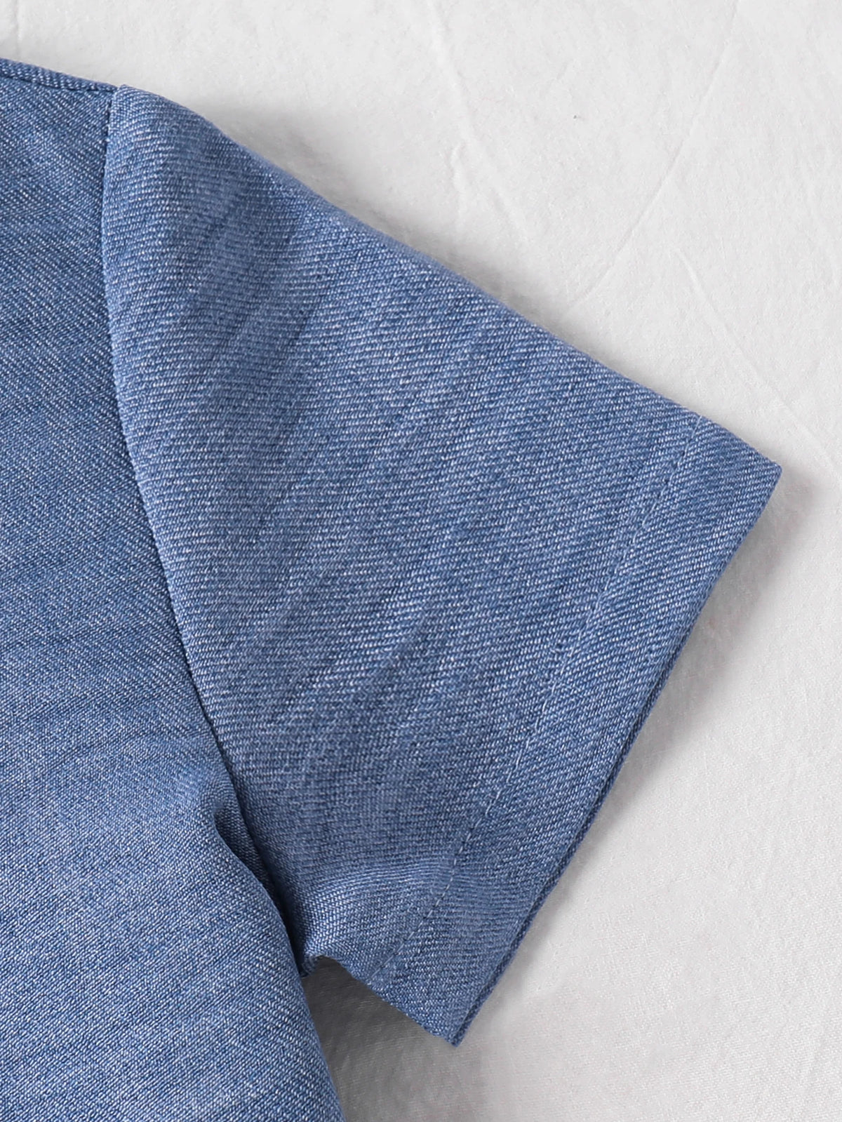 Sweet  Denim Blue Pleated  Dress