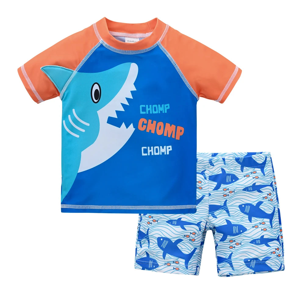 Kids Boy Swimsuit Cool Print 2 Pcs set