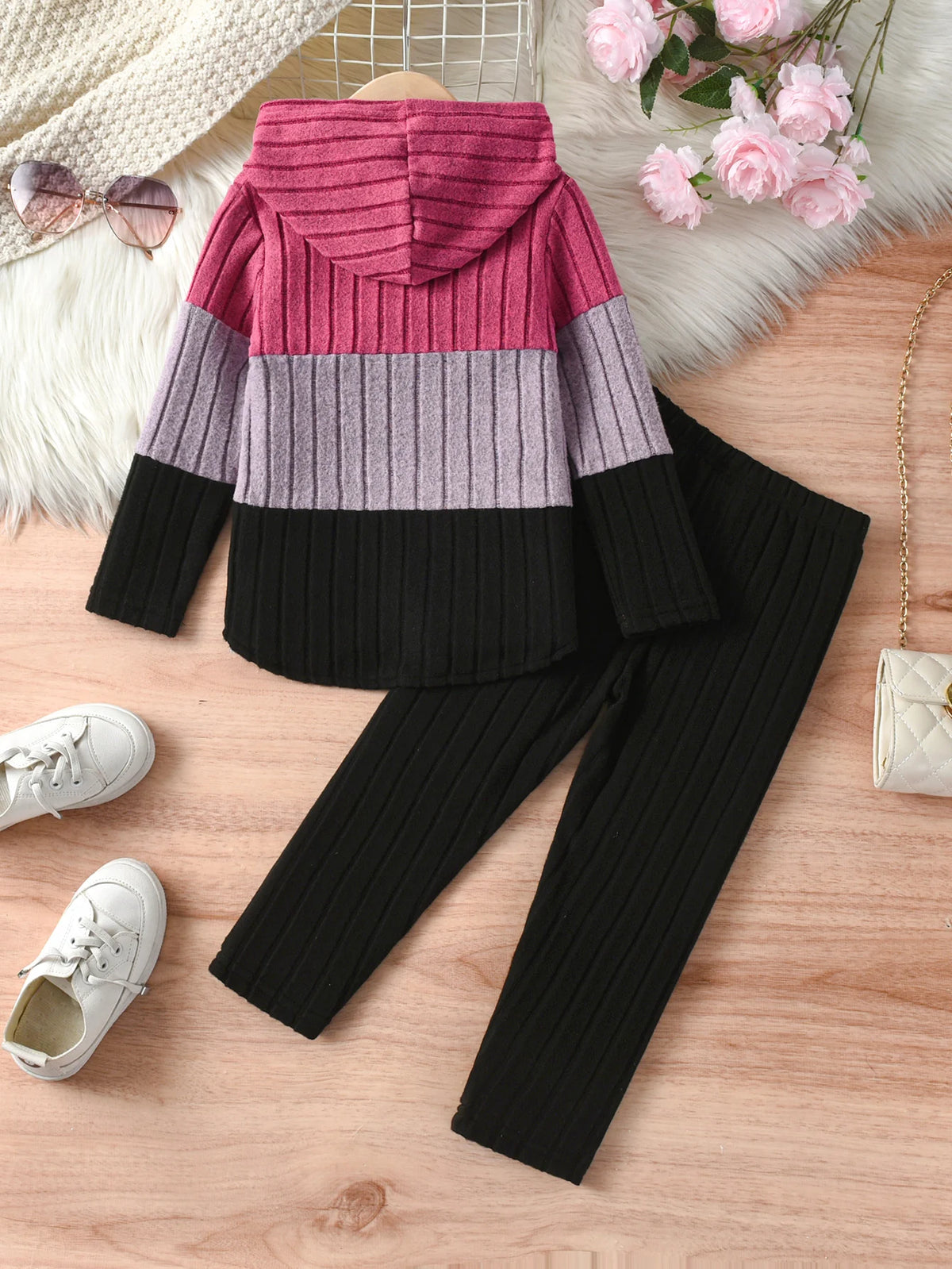 pink Color-Blocked Two piece set