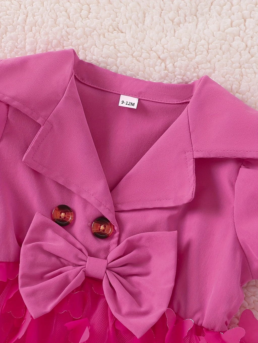 Hot Pink Collar Dress Butterfly -Tulle