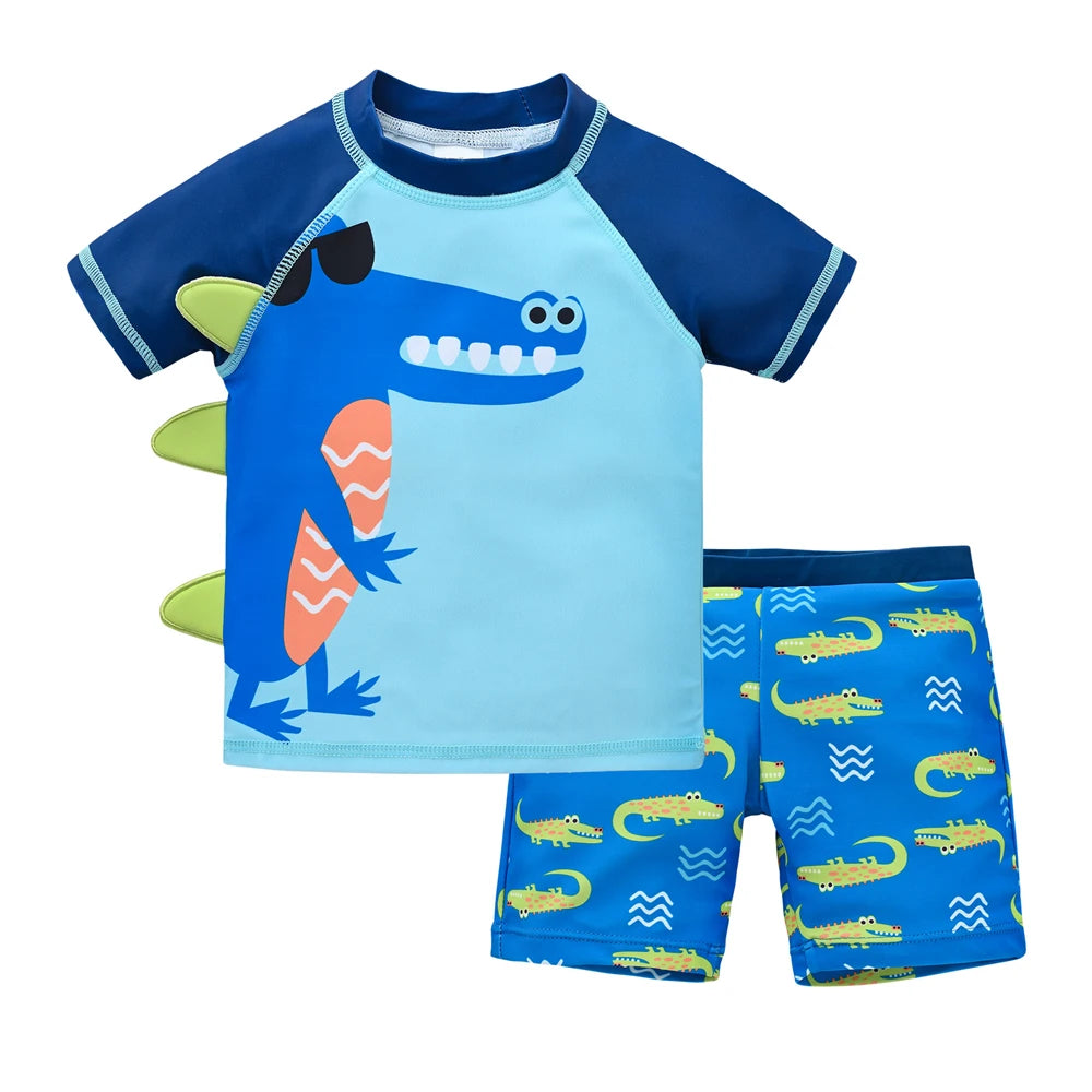 Kids Boy Swimsuit Cool Print 2 Pcs set