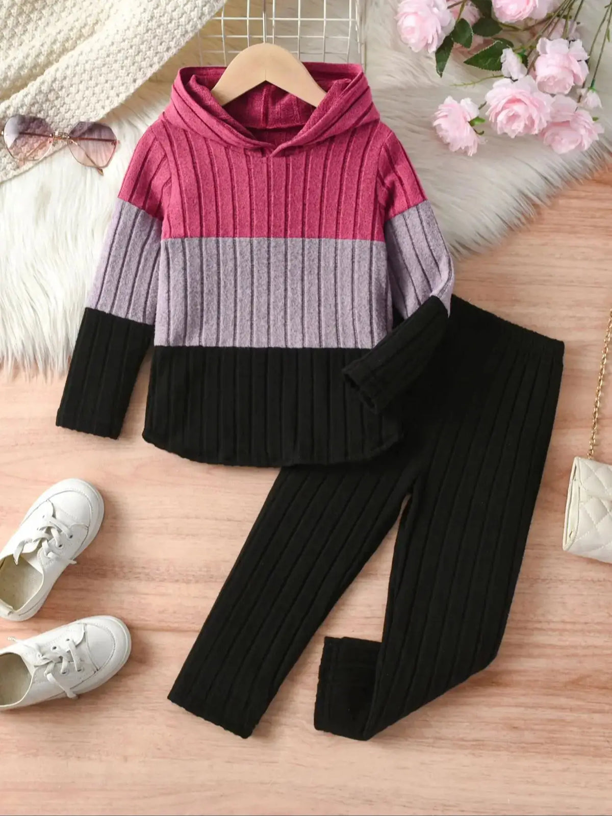 pink Color-Blocked Two piece set