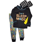 Boys Sleep Mode Robot 3pc Pajama Set Pant Long Sleeve Socks SOFT